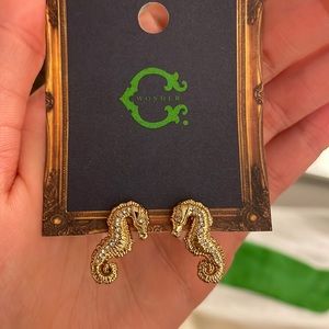 Gold Seahorse Earrings